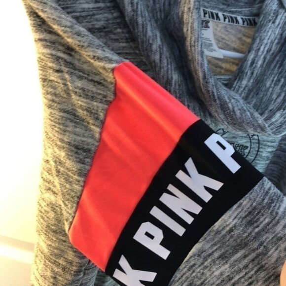 S Pink Victoria Secret grey cowl pullover sweater - Picture 9 of 10